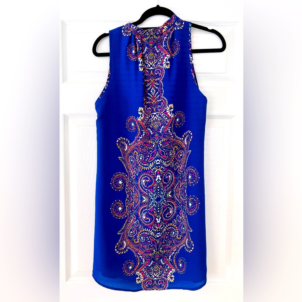 Allison Joy sleeveless, blue paisley dress, size small